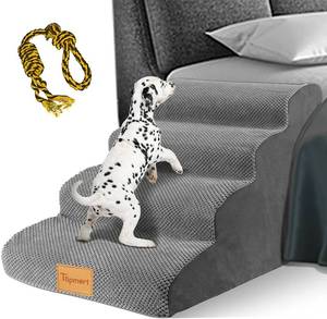 lot 8 image: Topmart High Density Foam Dog Steps 4 Tiers