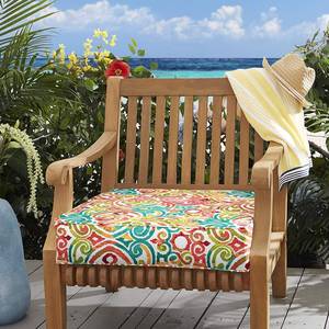 lot 49 image: Mozaic Company IndoorOutdoor Corded Chair Cushion, 23.5 x 23 x 5, Multicolor