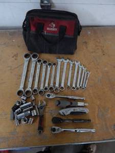 Husky Tool Bag With Husky Tools-Ratchet Wrenches, Wrenches, Sockets & More