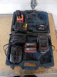 Batteries, Chargers, 3-Bosch, 18 Volt Batteries With 3-Chargers, Passload Battery & Charger, Dewalt Charger, Hyper Tough 20 Volt Battery