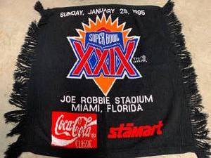 lot 42 image: Coca Cola Super Bowl XXIX Blanket Approx 44 X 44