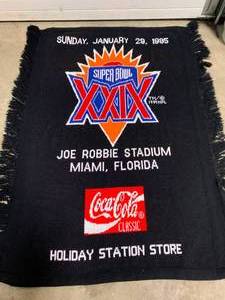 lot 43 image: Coca Cola Super Bowl XXIX Blanket Approx 47 X 58