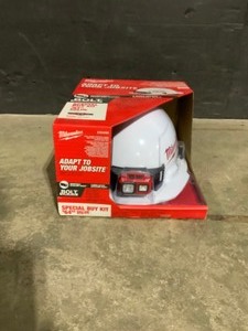 Milwaukee 450 Lumens LED SpotFlood Headlamp with Hardhat. See Pictures