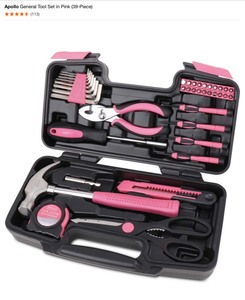 Apollo General Tool Set in Pink (39-Piece), Stanley Heavy Duty Stapler, FatMax 30 ft. Auto Lock Tape Measure & Arrow Plier Type Stapler. See Pictures