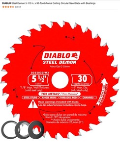 DIABLO 10 in. x 60-Tooth Fine Finish Circular Saw Blade, Steel Demon 5-12 in. x 30-Tooth Metal Cutting Circular Saw Blade & 3-Carbide Oscillating Blades. See PicturesPacks of