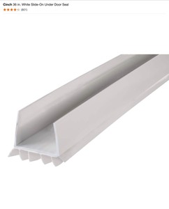 Cinch 36 in. White Slide-On Under Door Seals, Brass MD Sheets & Expandable Foam Weather Sealant. See Pictures