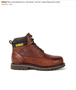 DEWALT Mens Axle Waterproof 6 in. Work Boots - Soft Toe - Walnut Pitstop Size 10.5(W). See Pictures