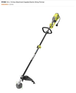 RYOBI 18 in. 10 Amp Attachment Capable Electric String Trimmer. See Pictures