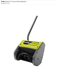 RYOBI Expand-It 12 in. Snow Thrower Attachment. See Pictures