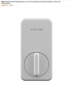 Wyze Single Cylinder Deadbolt Smart Lock, WiFi and Bluetooth Enabled Deadbolt, Works with Amazon Alexa & Wyze Keypad for Deadbolt. See Pictures