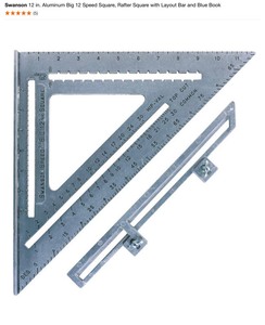 Various Sizes and Kinds of Speed Squares. (2) 12s, (1) 8 & (1) 7 in. Speed Squares. See Pictures