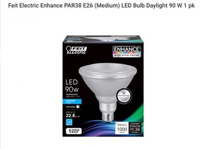 Feit Electric Enhance PAR38 E26 (Medium) LED Bulb Daylight 90 W. & (3-Pack) of 15-Amp Indoor Alexa  Google Assistant Compatible Plug-in Smart Wi-Fi Single Outlet. See Pictures