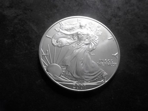 2001 Silver Eagle Dollar 1 Oz. .999 Fine.