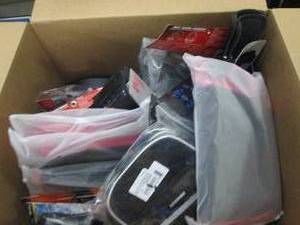 box of exercise and sports items al...
