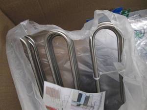 box of metal baskets, toilet seat ,...