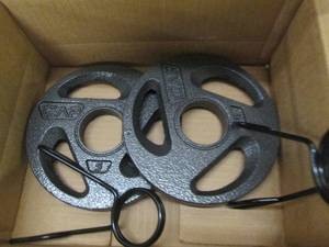 box of metal weights 210lbs and25...
