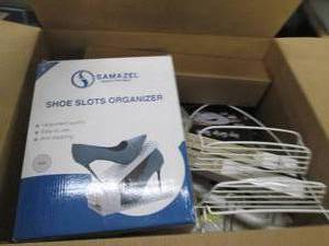 box of shoe organizer and other org...