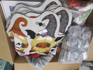 box of halloween placemats, cookie ...