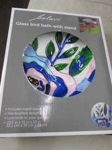 belair glass bird bath with stand ...