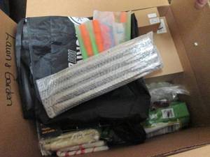 box of billy the bass, wind chimes ...