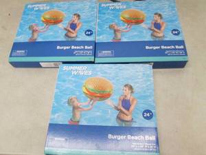 3 summer waves burger beach balls 2...