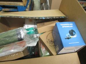 box of wood bird house , trampoline...