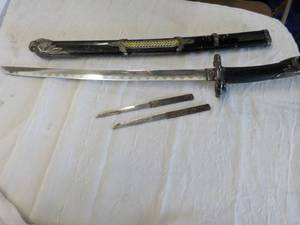 lot 1 image: 440 Stainless Steel Sword, Case and...