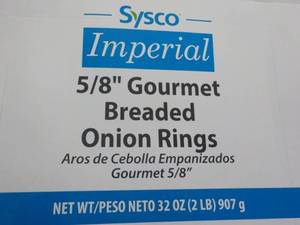 lot 272 image: 32 oz Box Breaded Onion Rings...