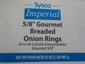 lot 273 image: 32 oz Box Breaded Onion Rings...