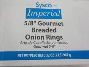lot 274 image: 32 oz Box Breaded Onion Rings...