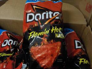 lot 372 image: 2 Cases Large Bags Doritos Flamin H...