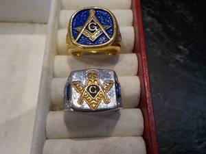 lot 58 image: Mens size 9 Rings with the letter ...