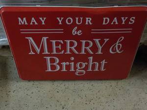 lot 72 image: Merry and Bright Metal Sign...