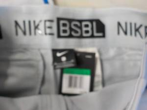 lot 212 image: Nike Baseball Pants Grey with Royal...