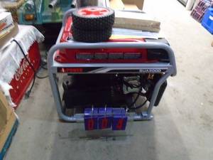 Ipower 5000 watt generator. 110220 volt. Never used. Has extensive shipping damage. As shown.