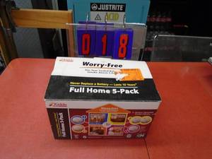 5 pack of Kiddie battery powered smoke detectors. As shown.