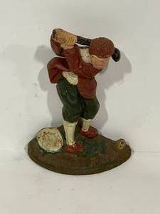 Cast Iron Golfer Door Stop