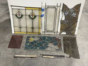 Assorted Pieces of Leaded Stained Glass