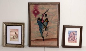 lot 64 image: Set of (3) Beautiful Art Pieces Maxine Noel, Jan Wright, & More