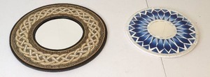 lot 70 image: Set of (2) Decorative Round Mirrors