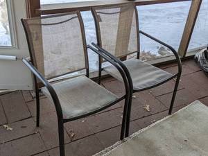 lot 116 image: Set of 2 Outdoor Patio Chairs in Beige