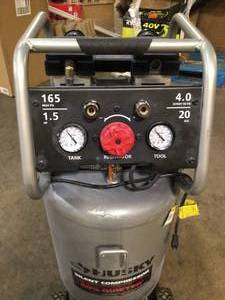 20 Gal. Vertical Electric-Powered Silent Air Compressor by Husky Customer Returns See Pictures