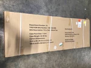72 in. Solid Wood Work Surface for Ready-to-Assemble 6 ft. Adjustable Height Workbench by Husky Customer Returns See Pictures