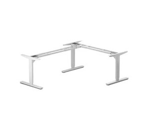 lot 412 image: Progressive Corner Ryzer Lift Desk, 90 degrees, White. FLT-05-White. No Top, Just the lift frame.
