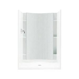 lot 413 image: Sterling Accord 1-14 in. x 42 in. x 77 in. 1-piece Direct-to-Stud Shower Back Wall in White - Some chipping on the edge., 72252100-0