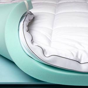 lot 422 image: ViscoSoft 4 Inch Pillow Top Memory Foam Mattress Topper Twin XL - Extra Long, Serene Lux Dual Layer Mattress Pad.