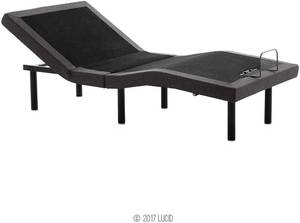 lot 432 image: LUCID L300 Bed Base 5 Minute Assembly Adjustable, Twin XL, Charcoal, LUL300TXAB - Used as Display Model.