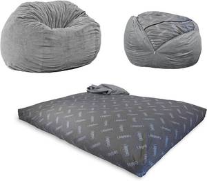lot 15 image: CordaRoys Queen Size Chenille Bean Bag Chair Model QC-CH-CH