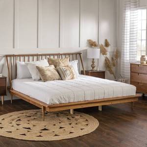 lot 54 image: Walker Edison Furniture Company Spindle Back Solid Wood King Bed Model HD8546
