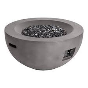 lot 6 image: Grove Park 36 in. x 18 in. Round Concrete Propane Gas Fire Pit - chipped edge